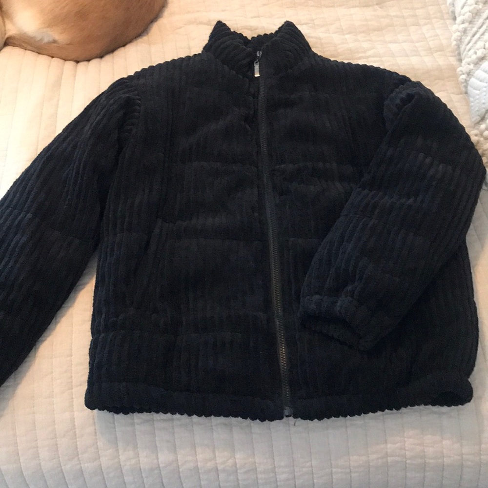 Soft ribbed black coat